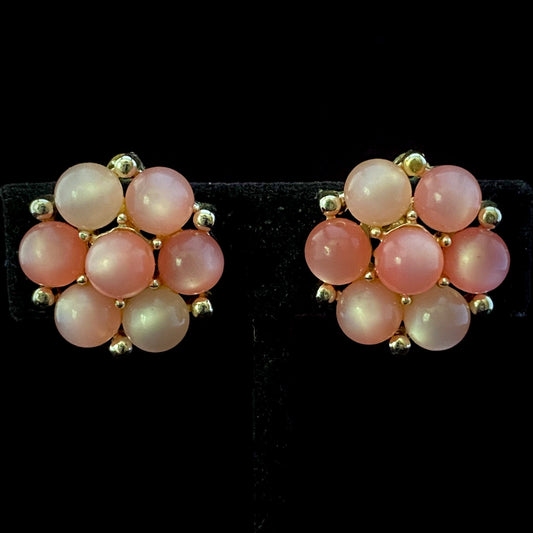 Late 50s/ Early 60s Lisner Moonglow Flower Earrings - Retro Kandy Vintage