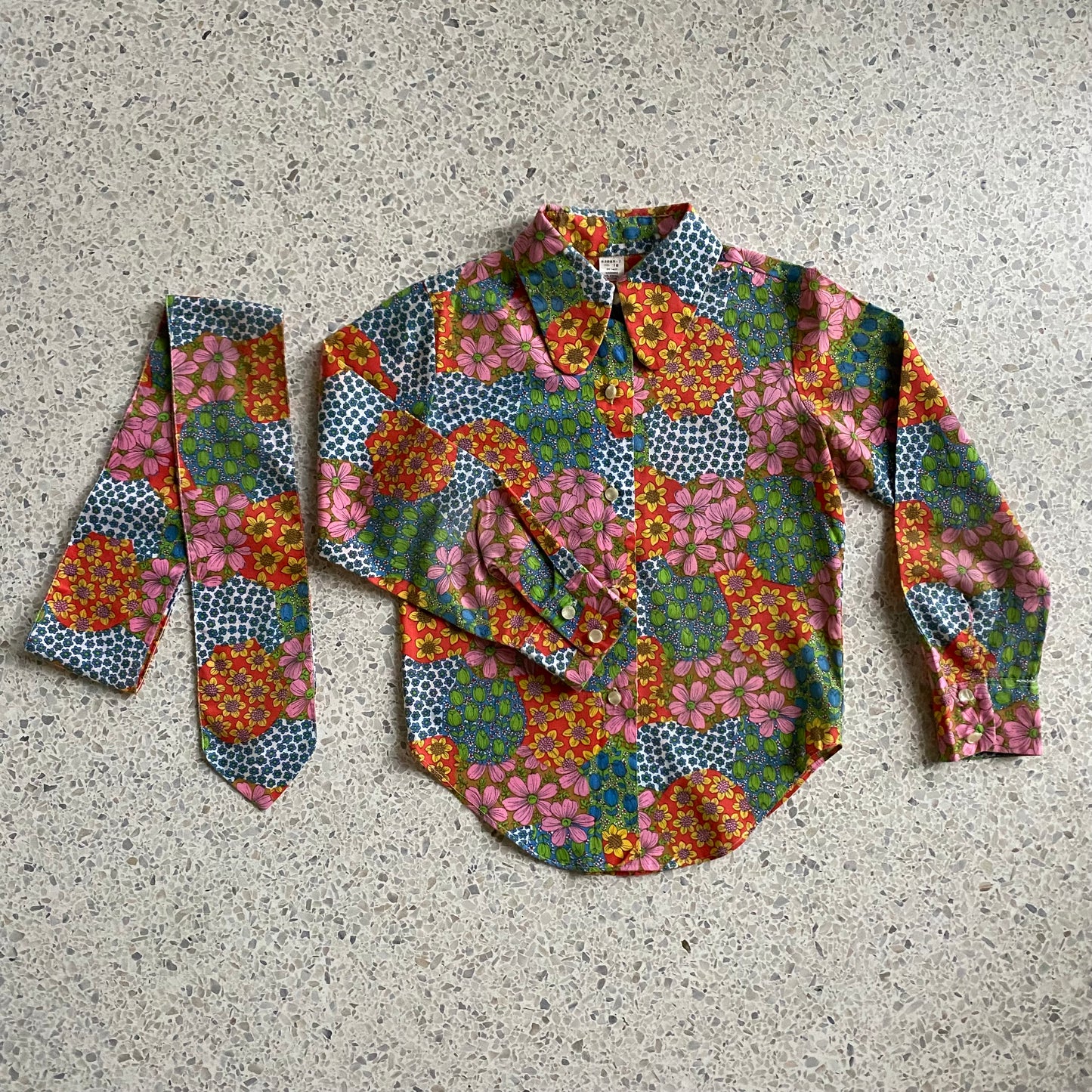 Late 60s/ Early 70s Stoneswear Flowered Blouse & Scarf