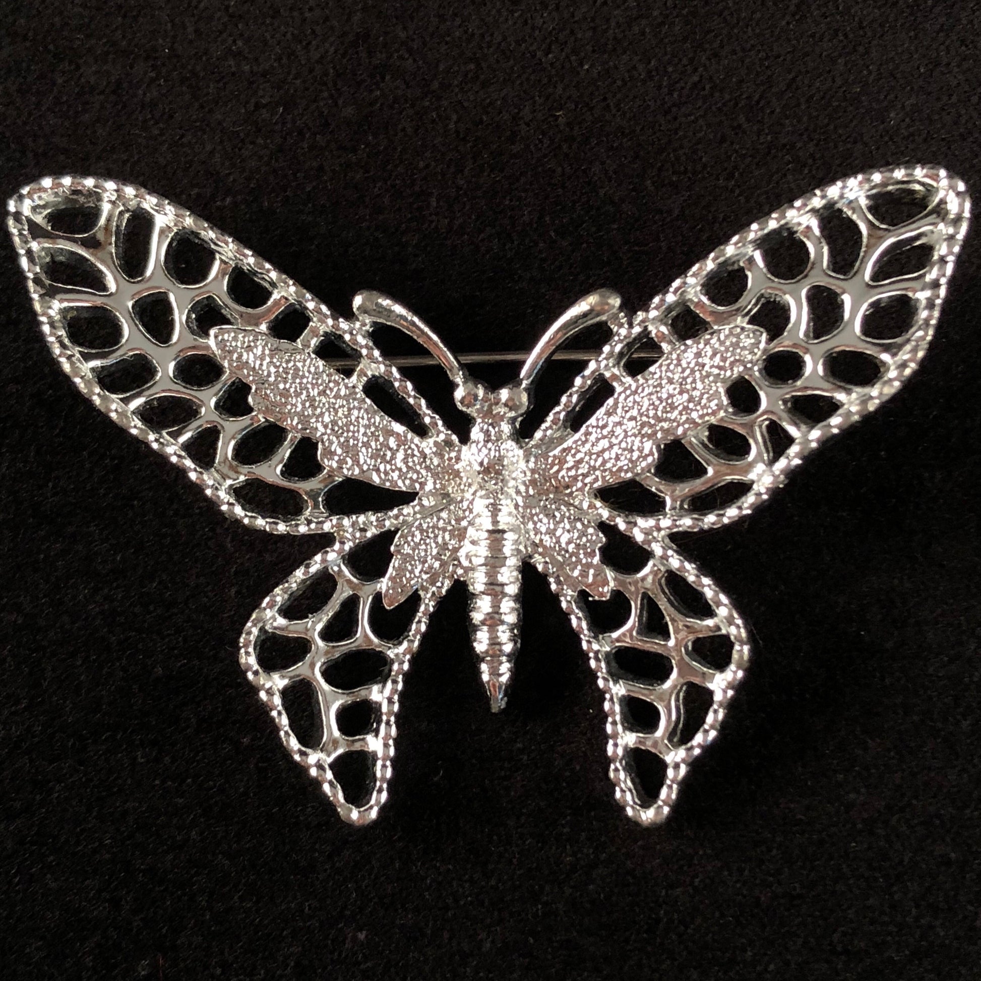 1971 Sarah Coventry Madam Butterfly Silver Brooch - Retro Kandy Vintage