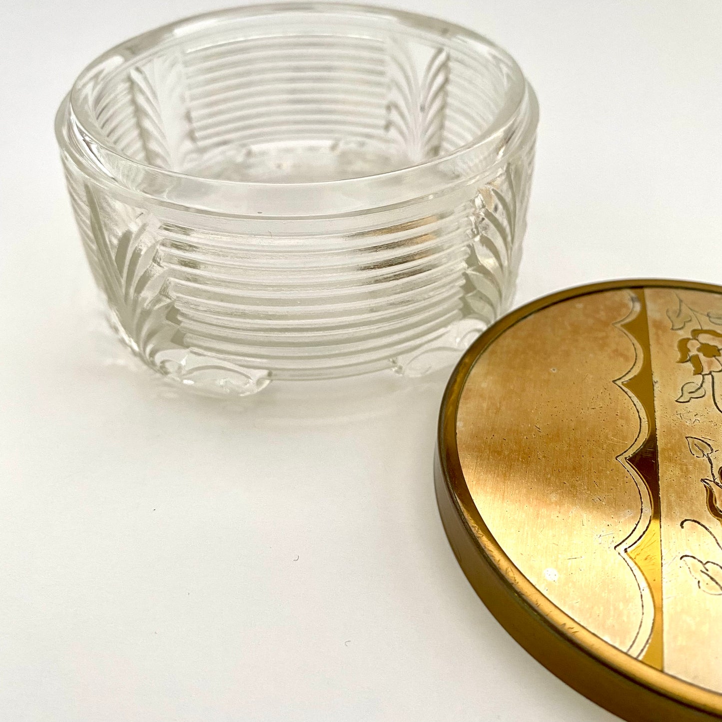 1940s Glass Powder Jar