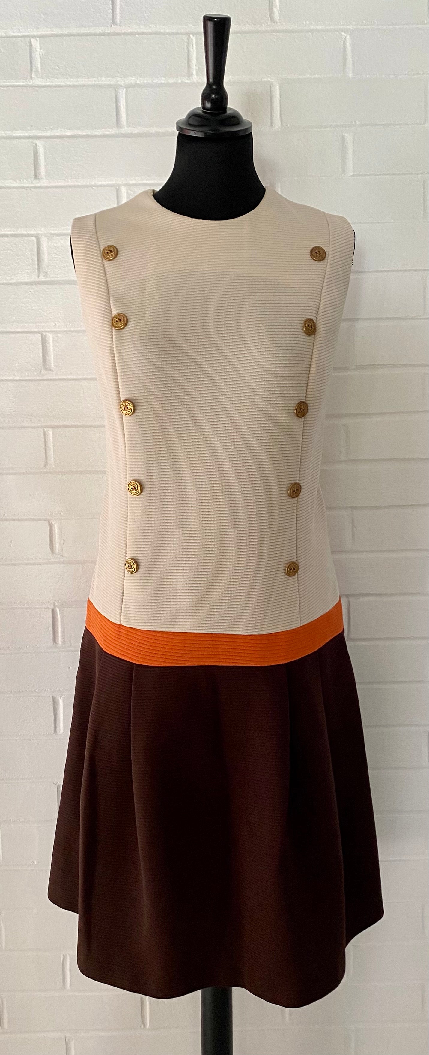 1960s Color Block Sleeveless Dress