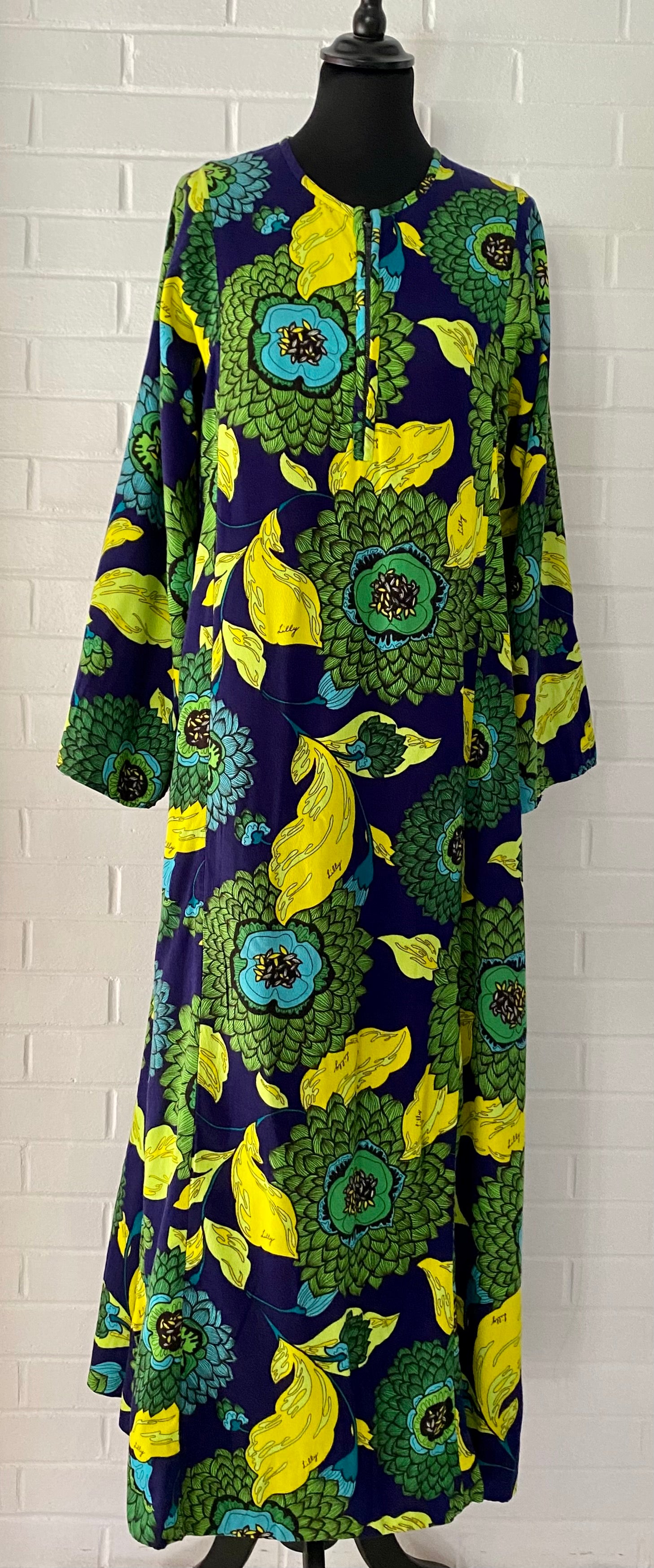 1960s The Lilly, Lilly Pulitzer Maxi in a RARE Dark Color Scheme Retro Kandy Vintage 1960s The Lilly, Lilly Pulitzer Maxi in a RARE Dark Color Scheme Retro Kandy Vintage