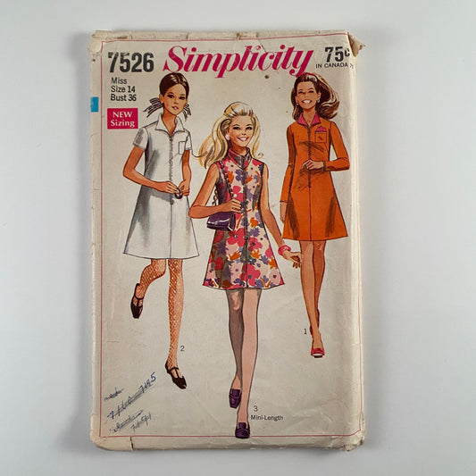 1968 Simplicity Dress Pattern 7526
