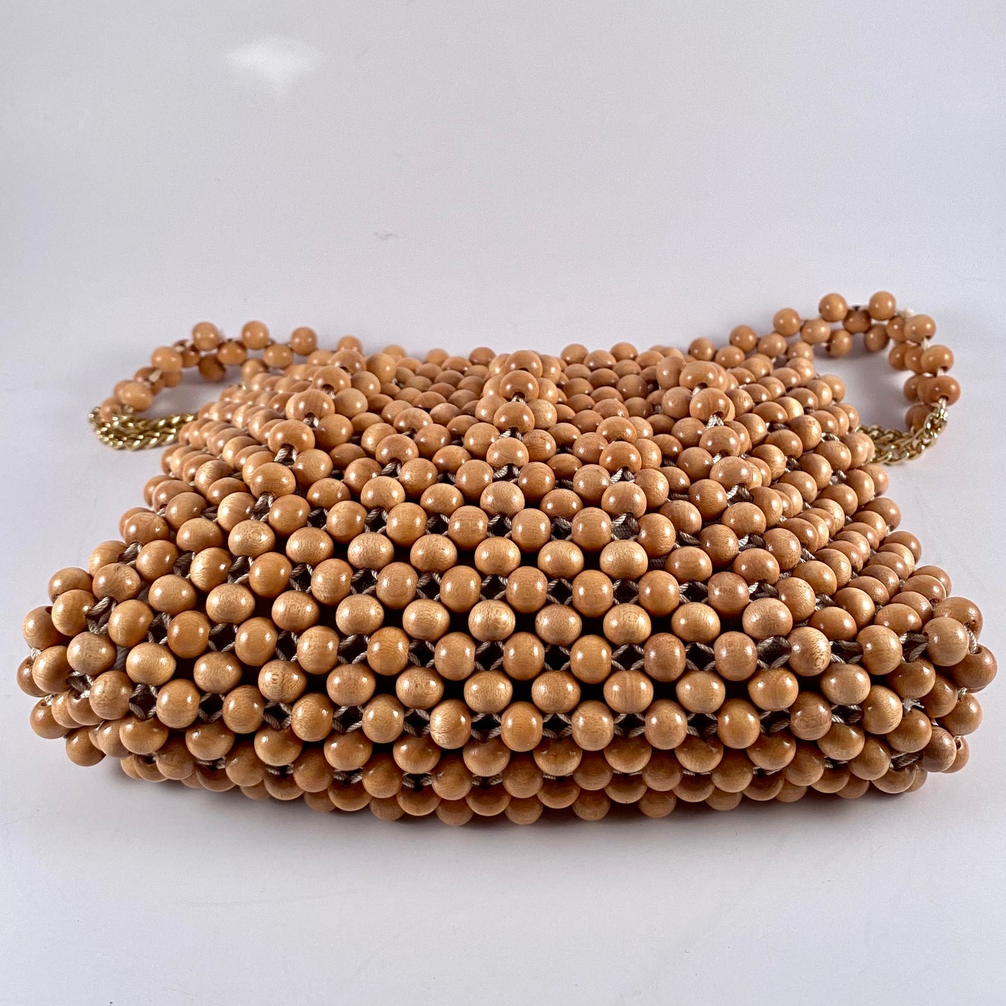 1960s Walborg Wooden Beaded Purse