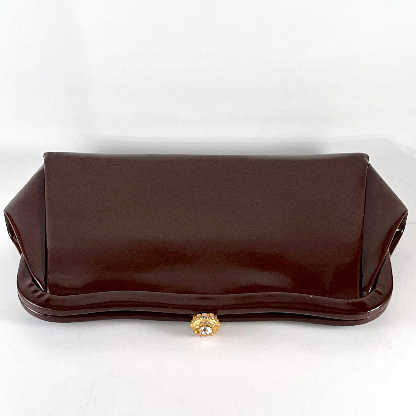 Late 50s/ Early 60s Brown Patent Leather Clutch