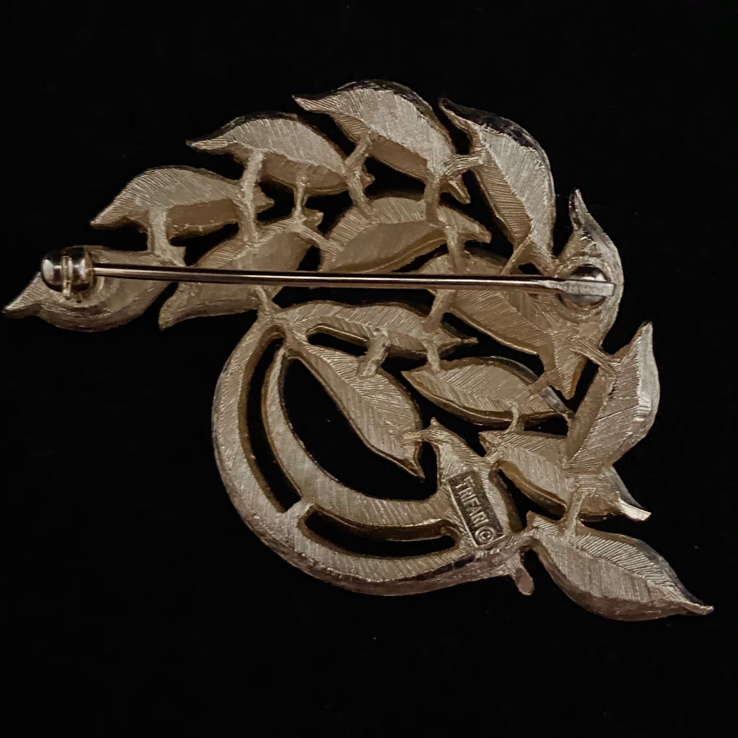 1960s Crown Trifari Leaf Brooch