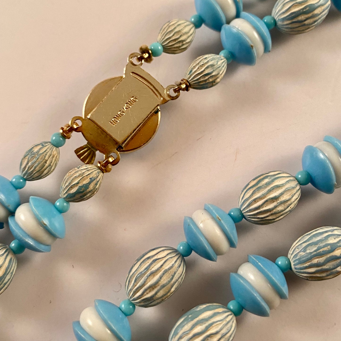 1960s Hong Kong Double Strand Bead Necklace