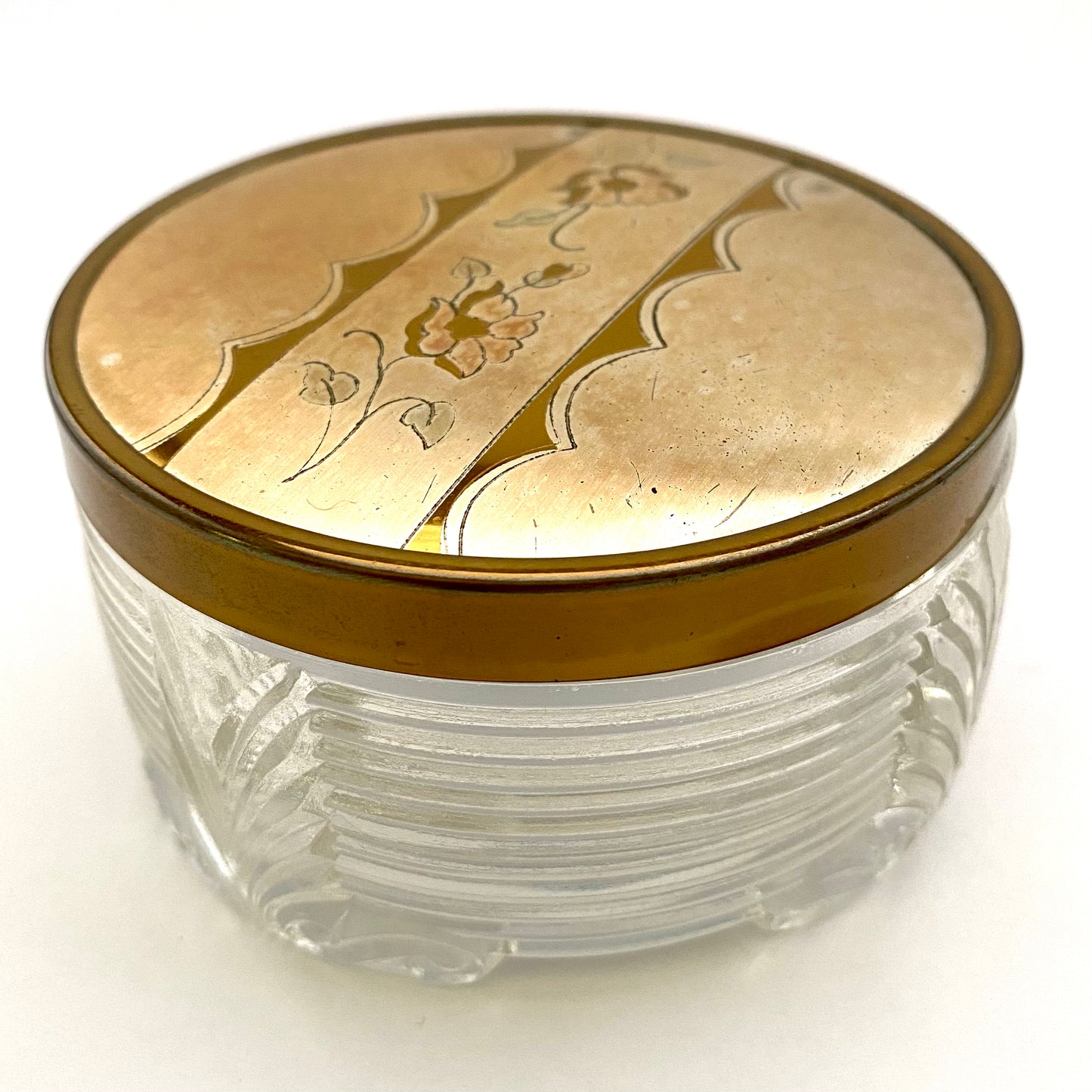 1940s Glass Powder Jar