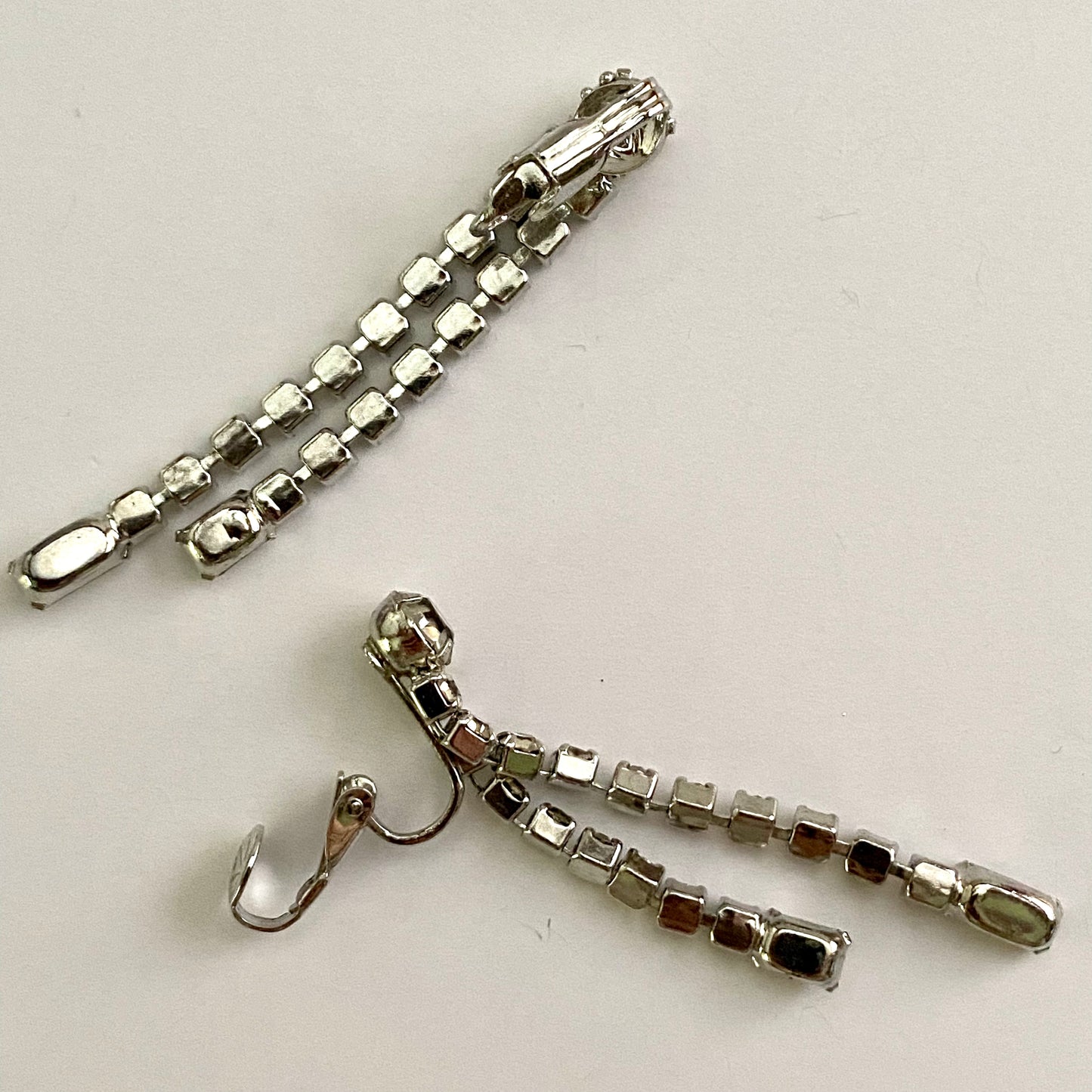 1960s Rhinestone Clip Earrings