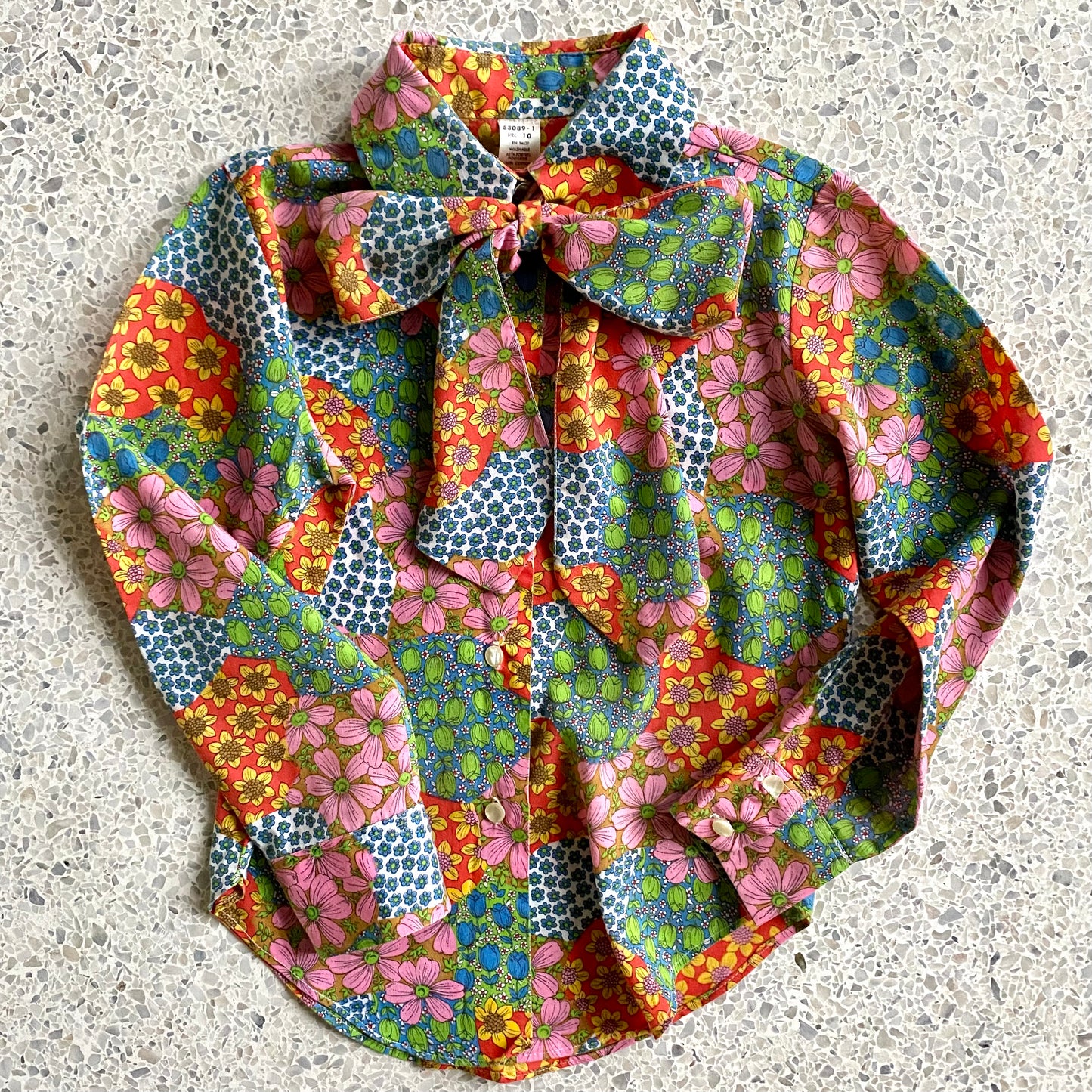 Late 60s/ Early 70s Stoneswear Flowered Blouse & Scarf