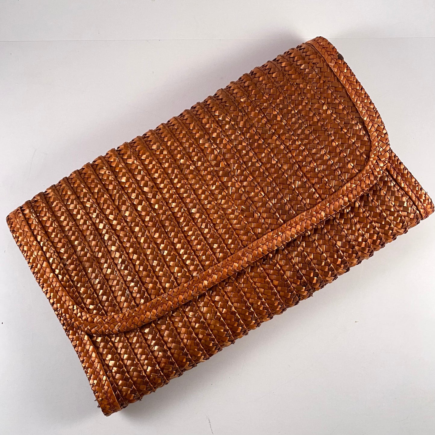 1970s Made In Hong Kong Woven Straw Clutch