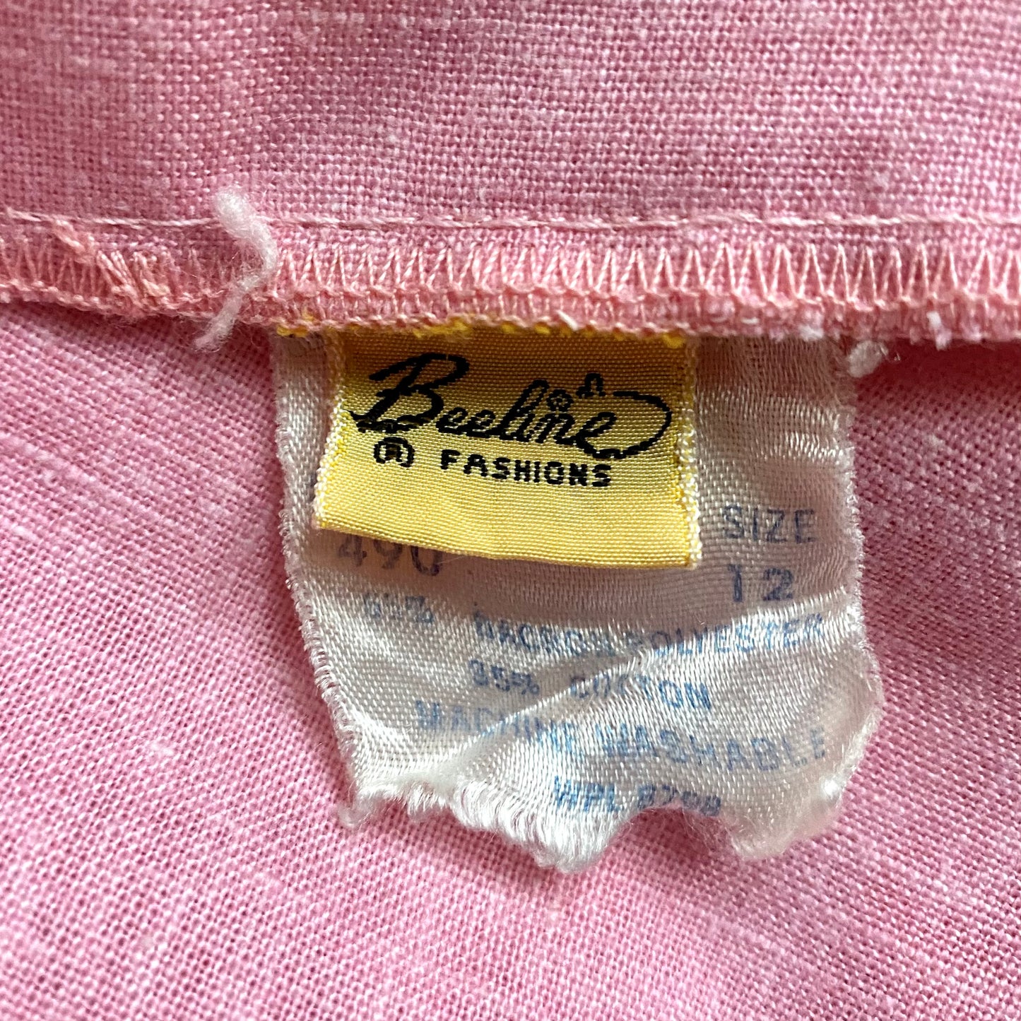 1960s Beeline Pink Shirt Dress