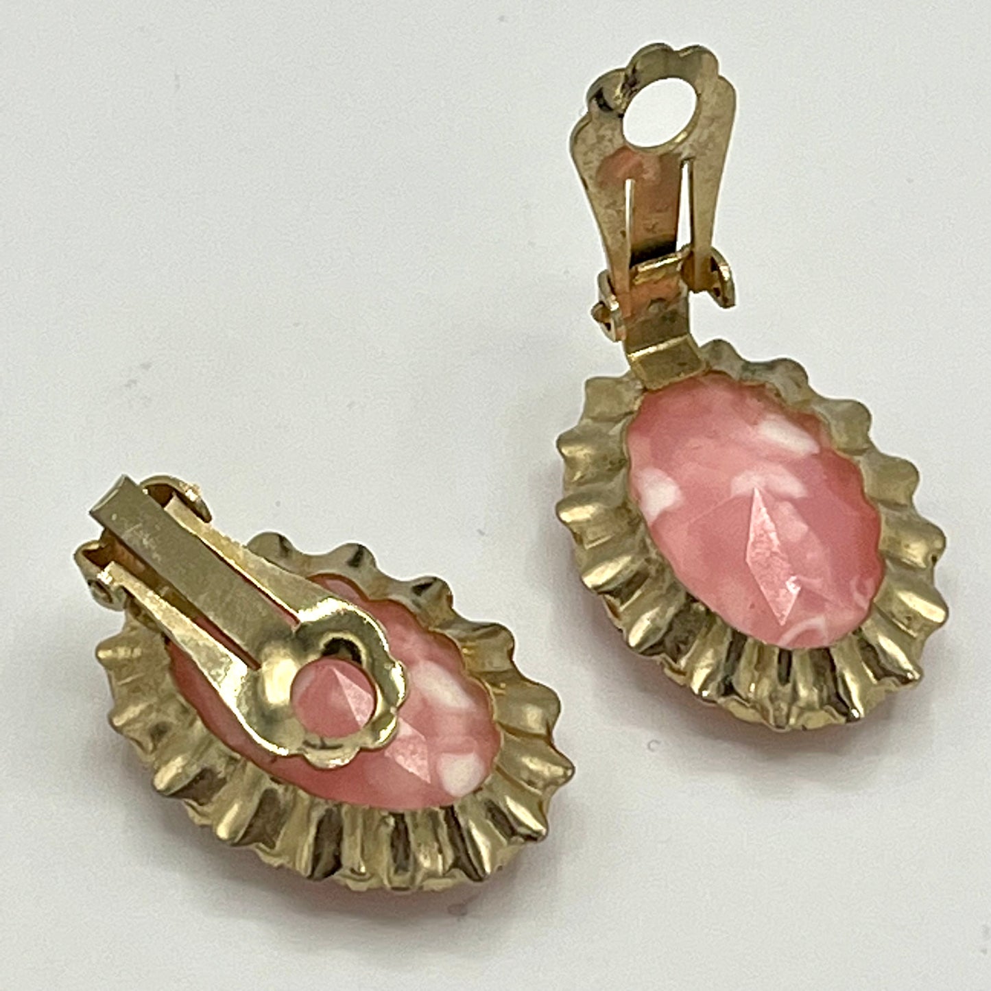 1960s Pink Glass Earrings