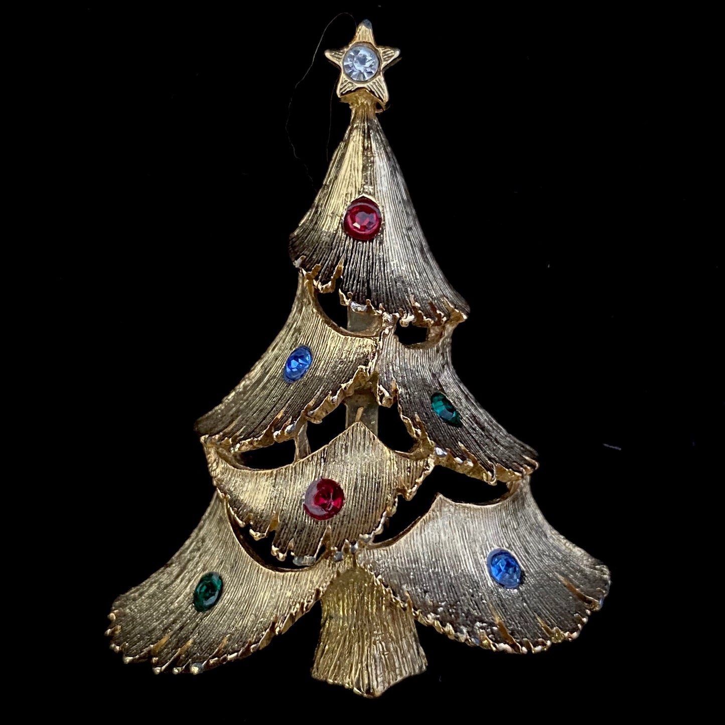1960s JJ (The Jonette Jewelry Company) Christmas Tree Brooch - Retro Kandy Vintage