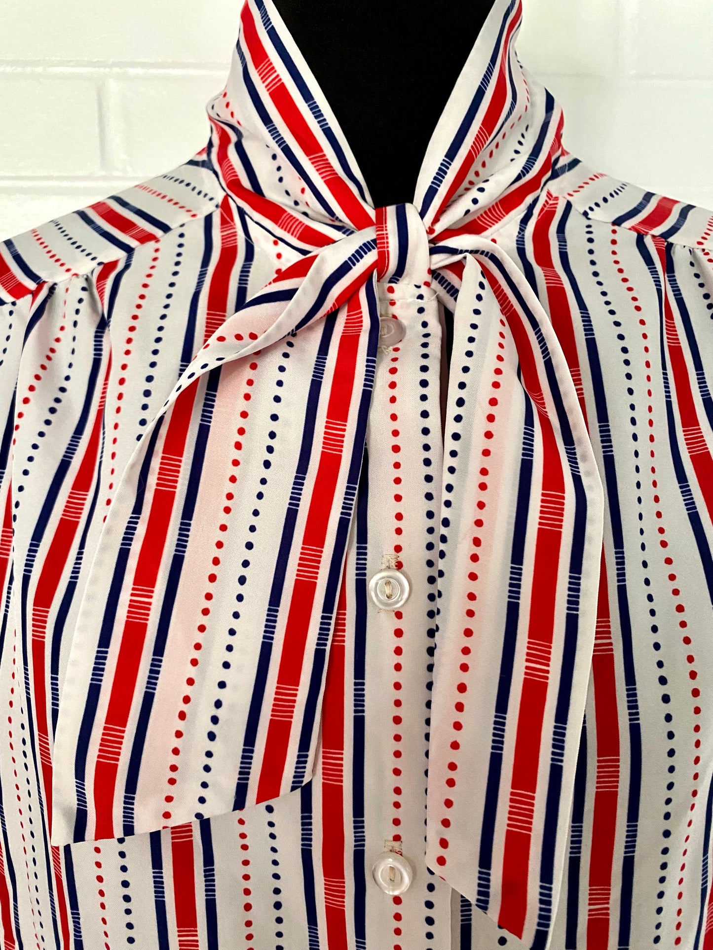 Late 70s/ Early 80s Deere Park Red, White & Blue Blouse
