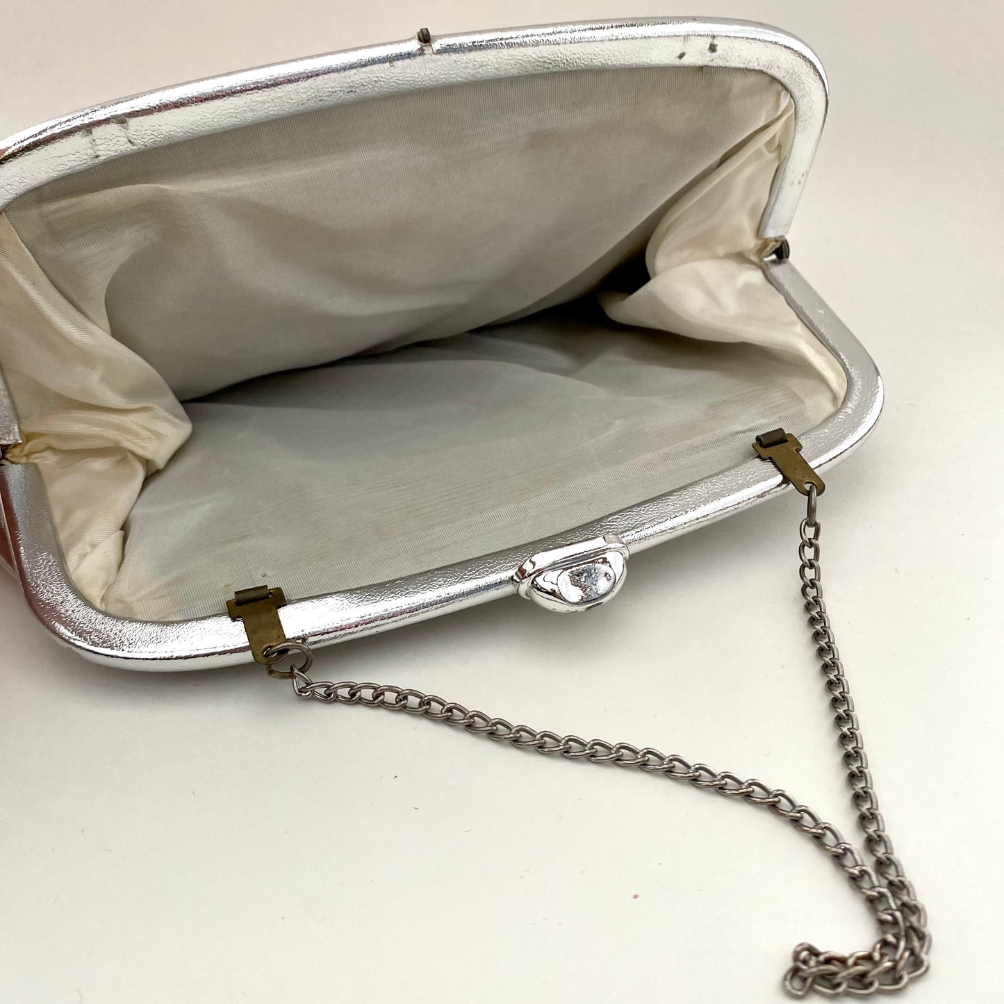 1960s Silver Clutch Handbag