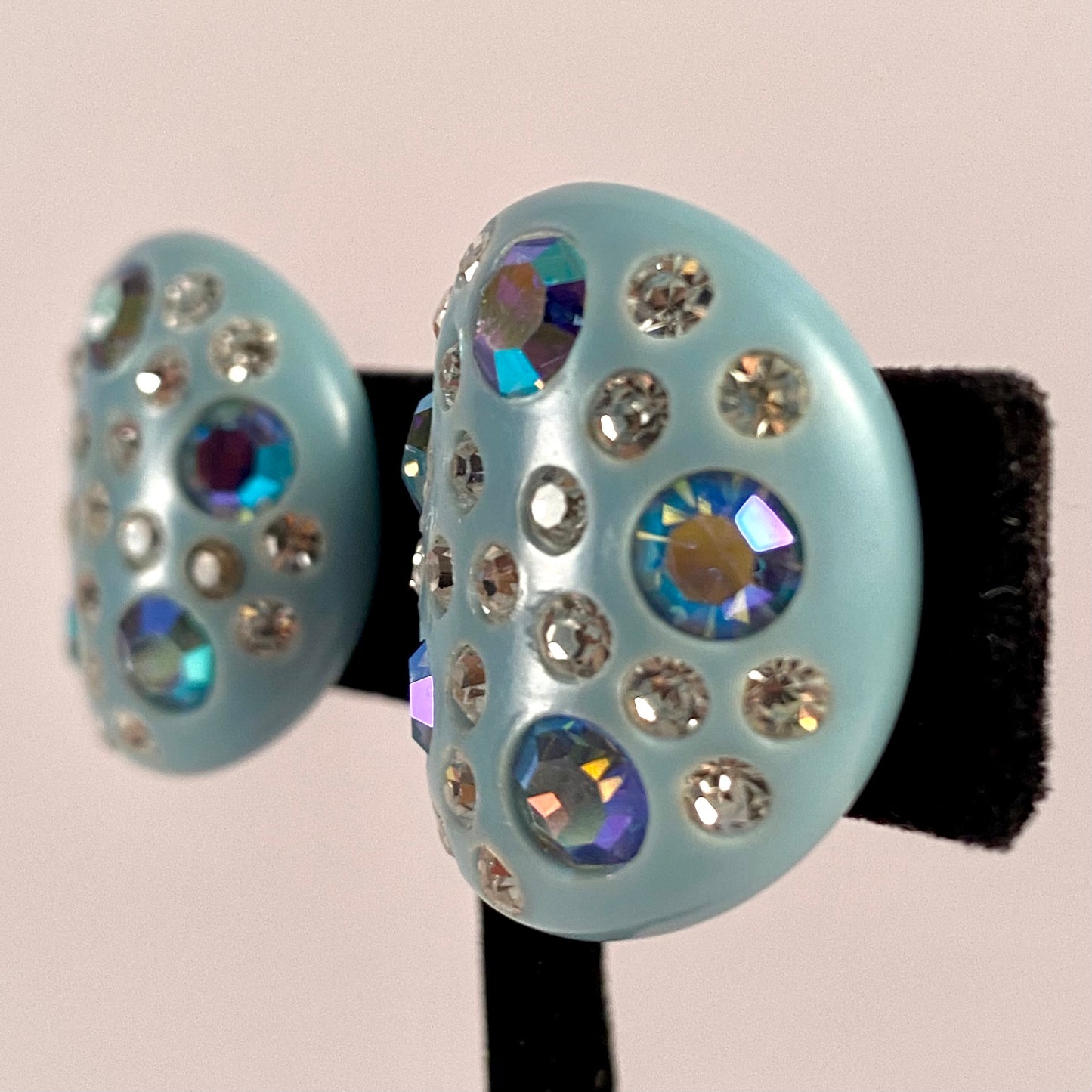 Late 50s/ Early 60s Blue Rhinestone Earrings