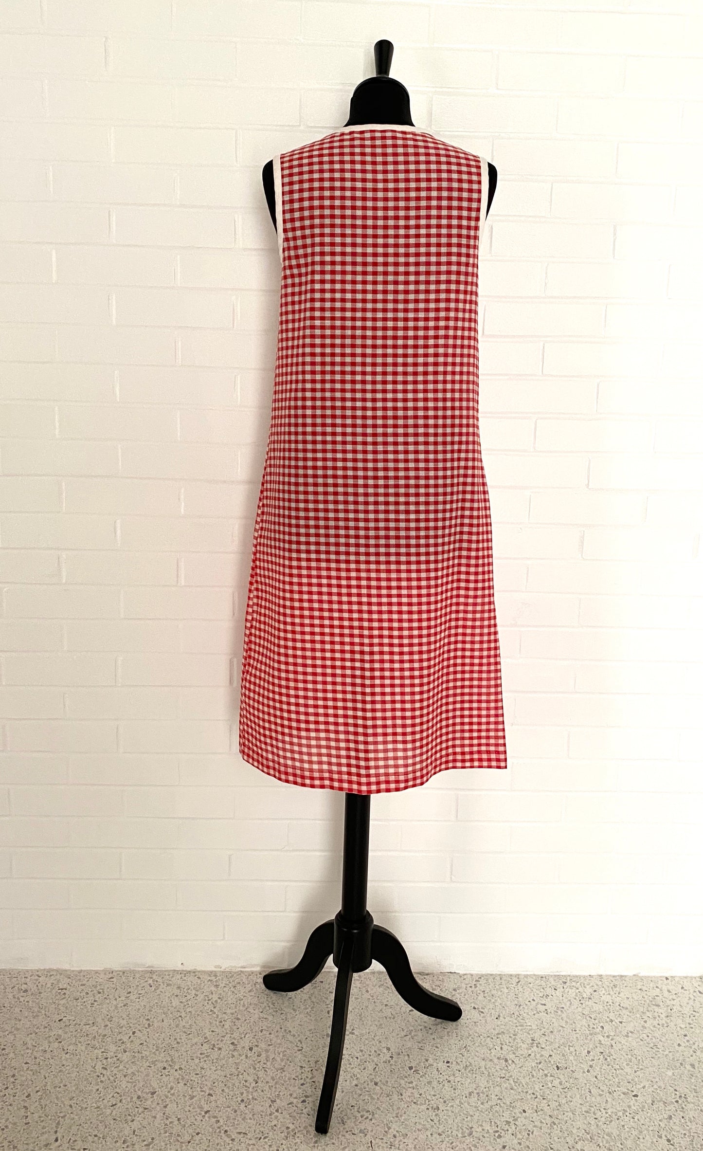Late 60s/ Early 70s Red & White House Dress