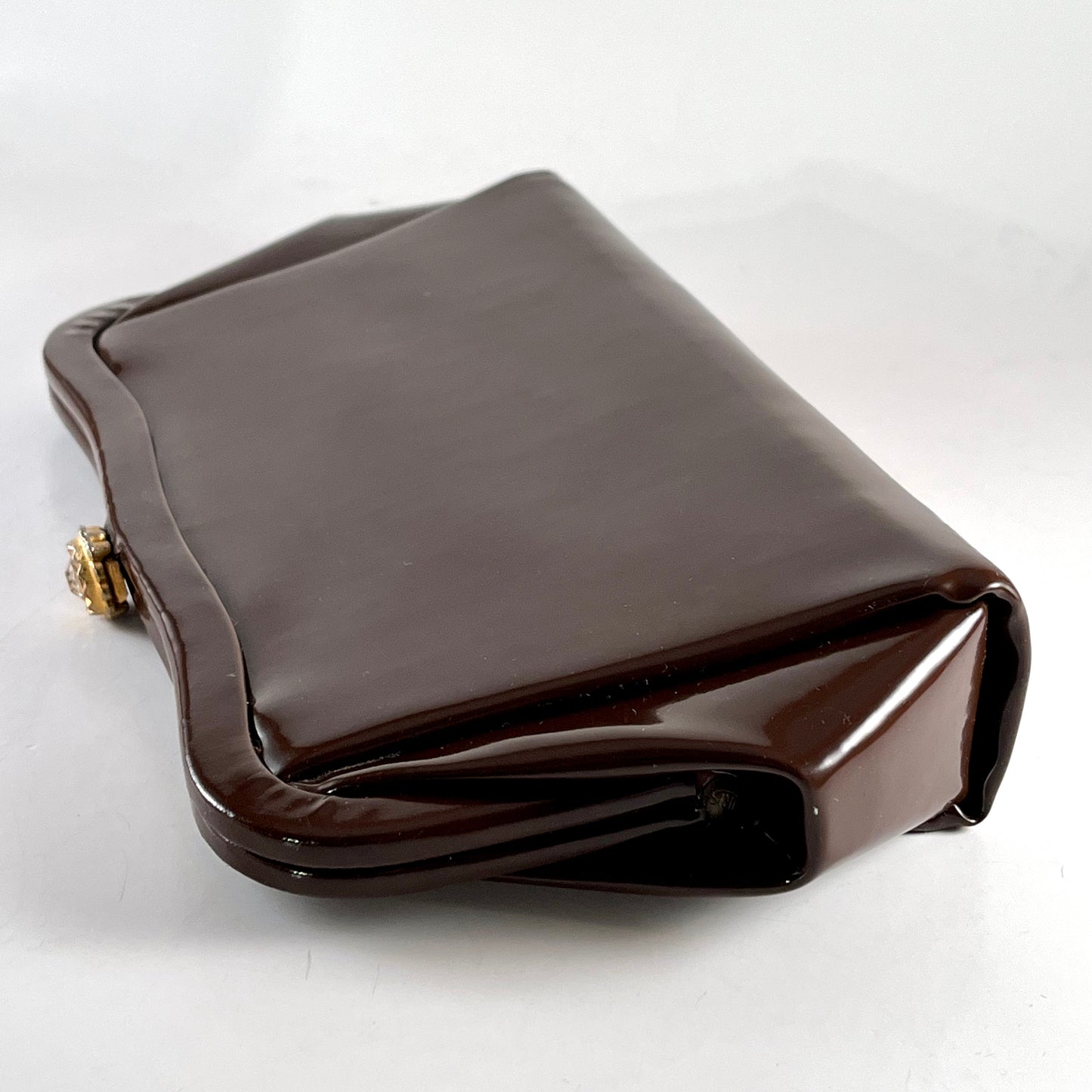 Late 50s/ Early 60s Brown Patent Leather Clutch
