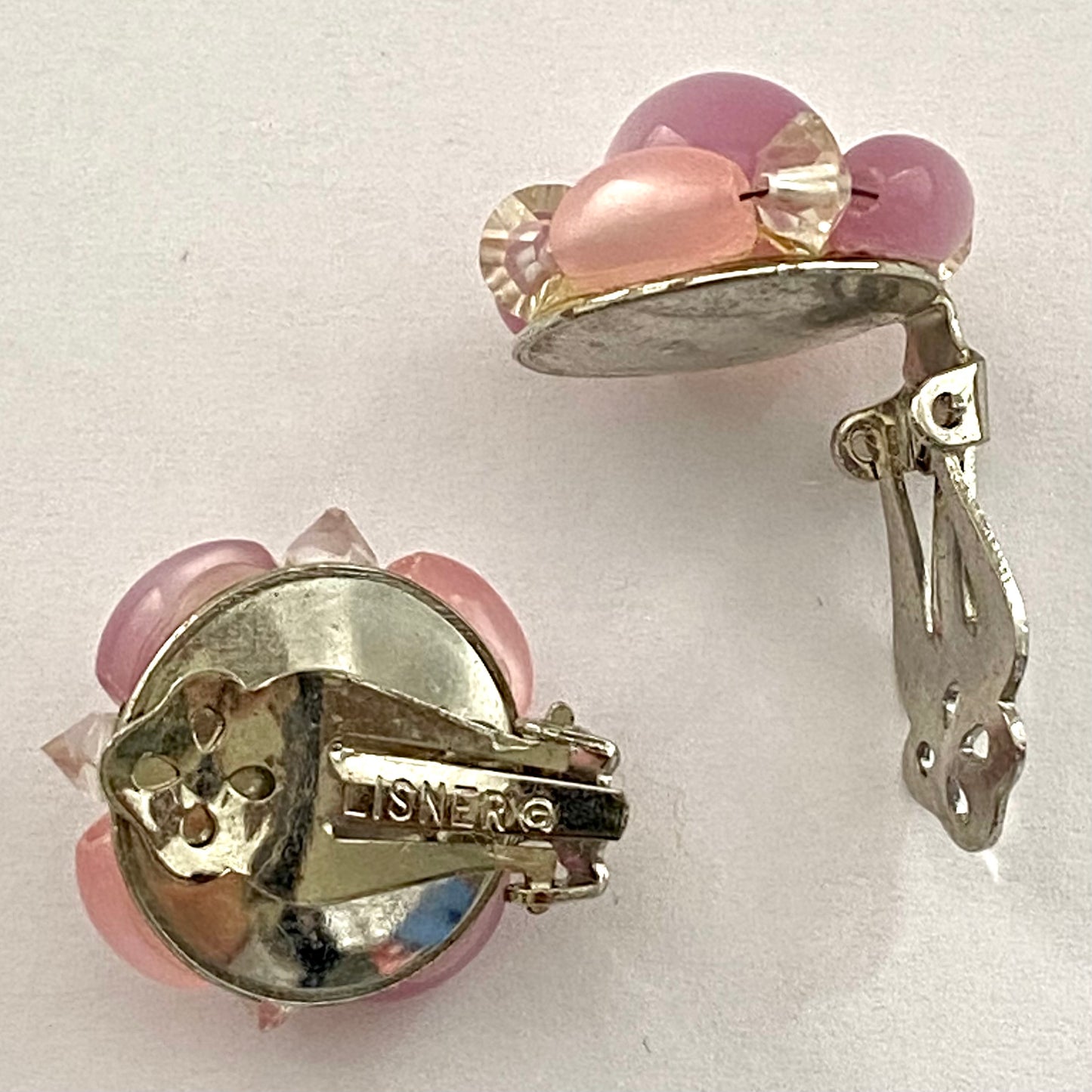 1960s Lisner Moonglow Bead Earrings