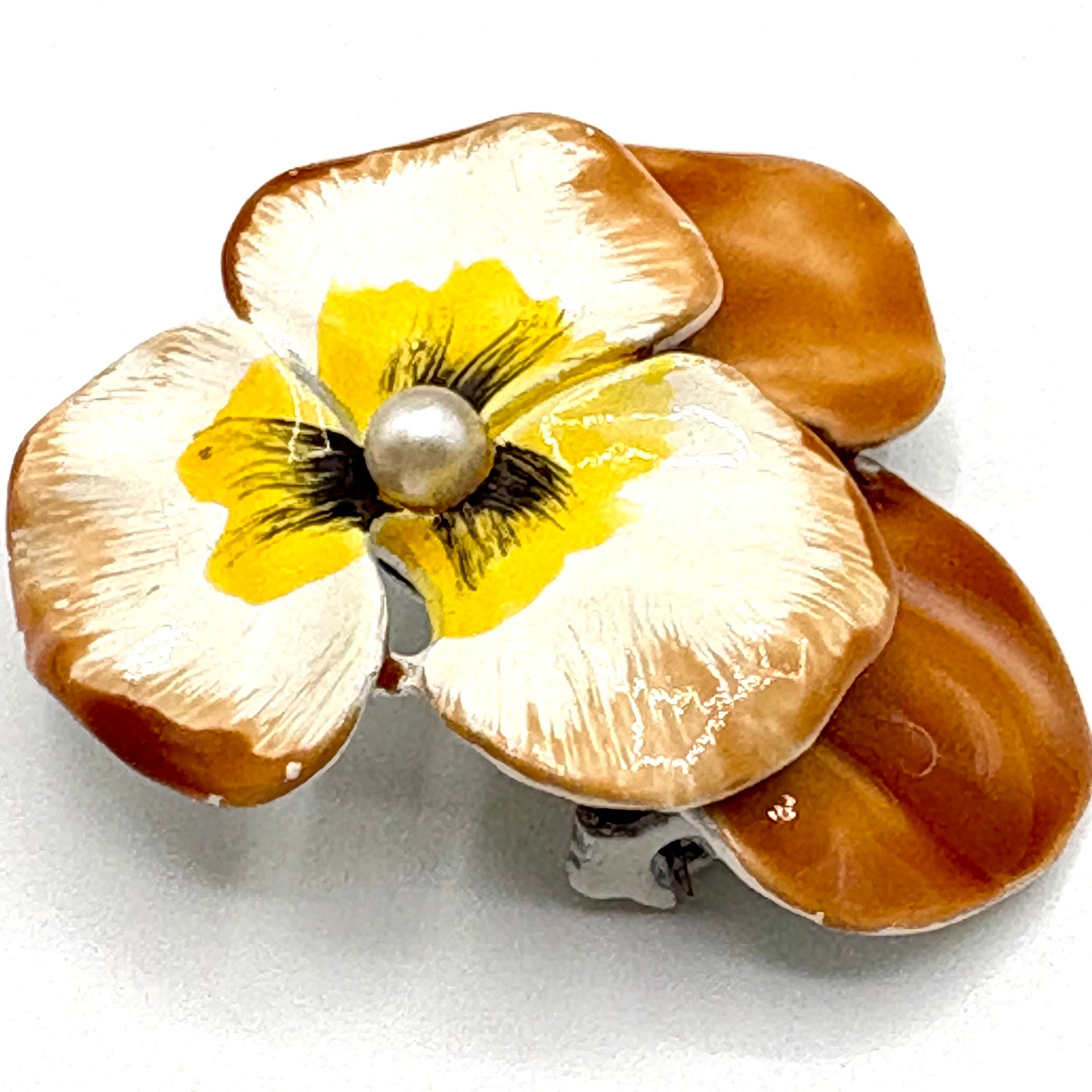 50s/60s Enamel Pansy Brooch