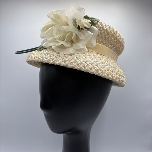 1950s Straw Percher Hat