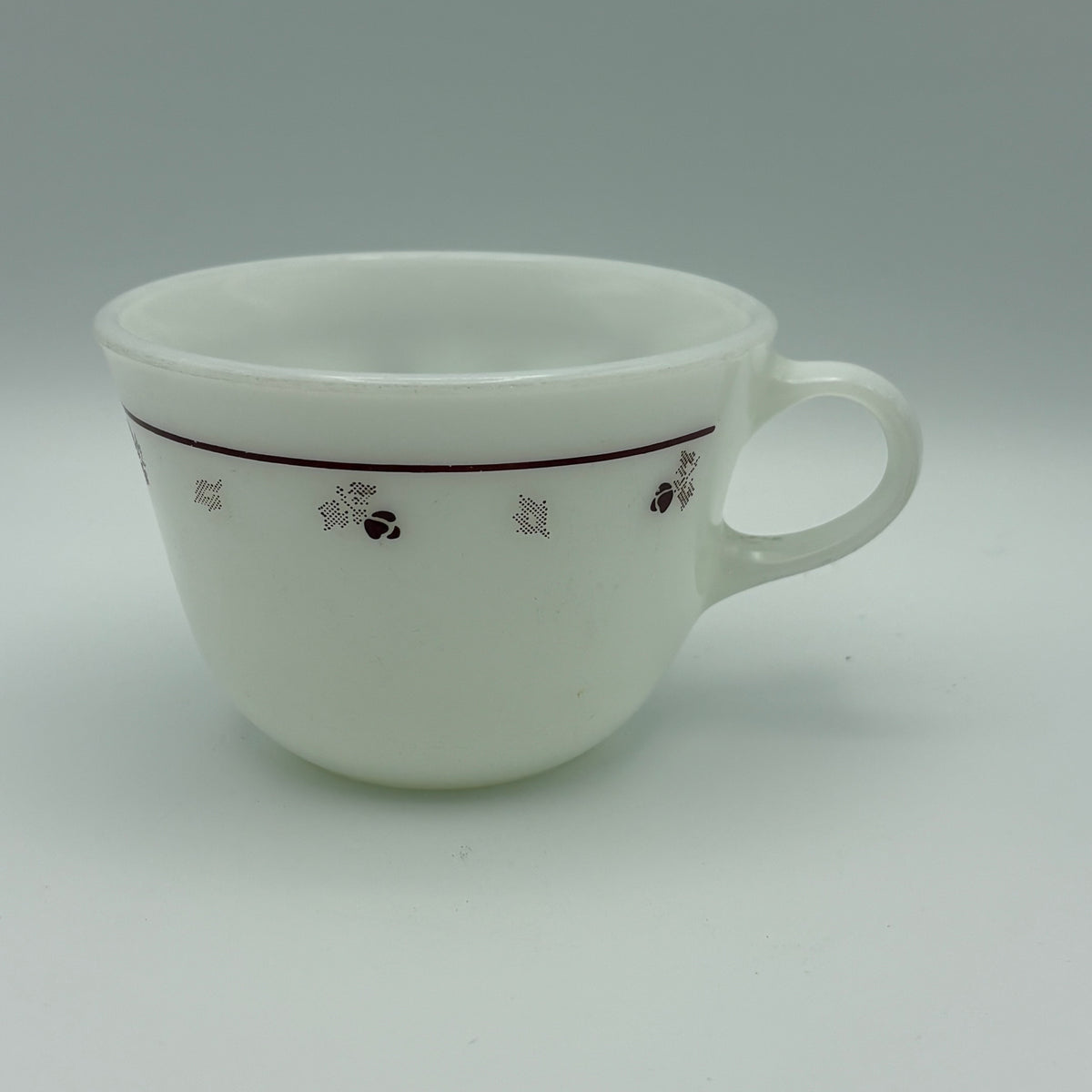 1970s Pyrex Burgundy Rose (Red Flower) Tea Cup
