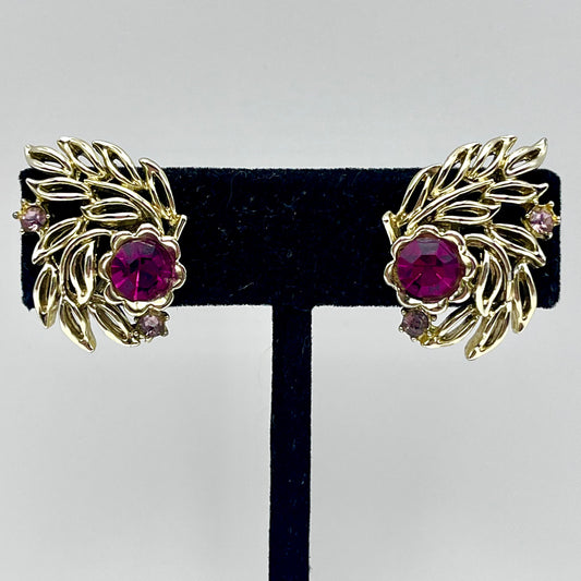 1960s Coro Rhinestone Earrings