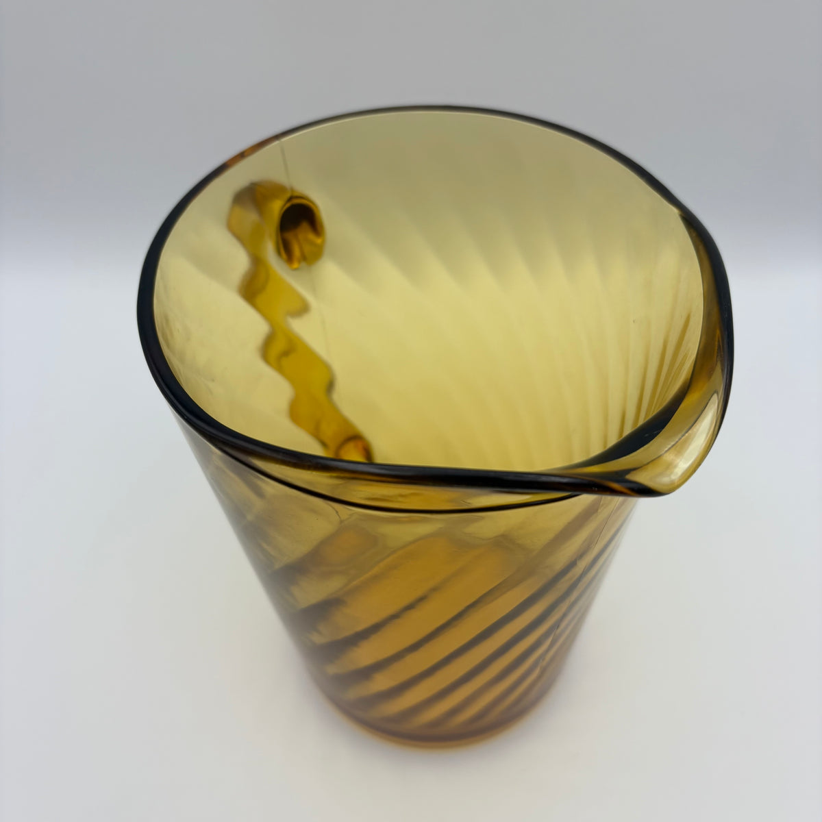 1970s Amber Glass Pitcher