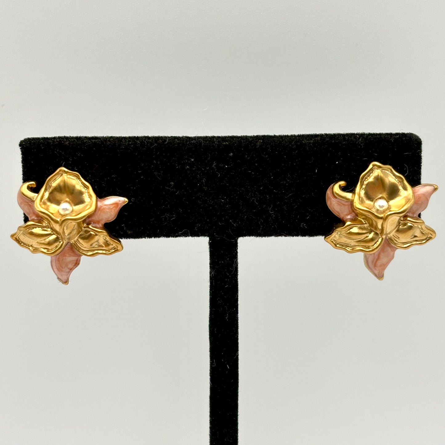 1990 Avon Precious Orchid Earrings