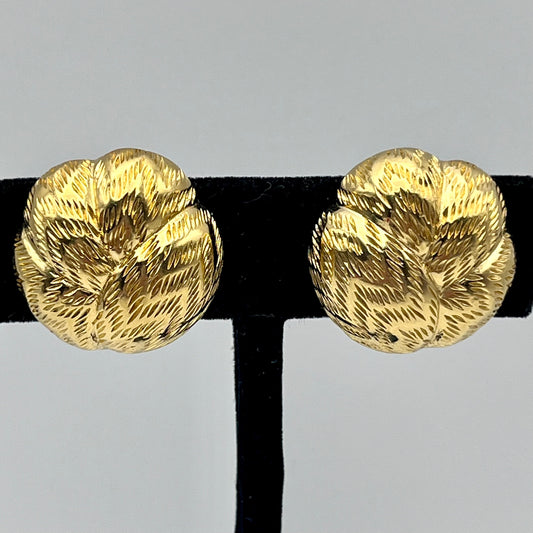 1960s Crown Trifari Gold Clip Earrigns