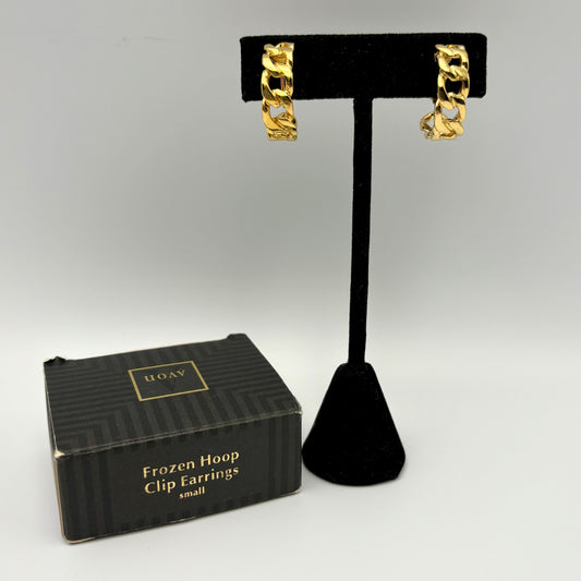 1994 Avon Frozen Hoop Earrings