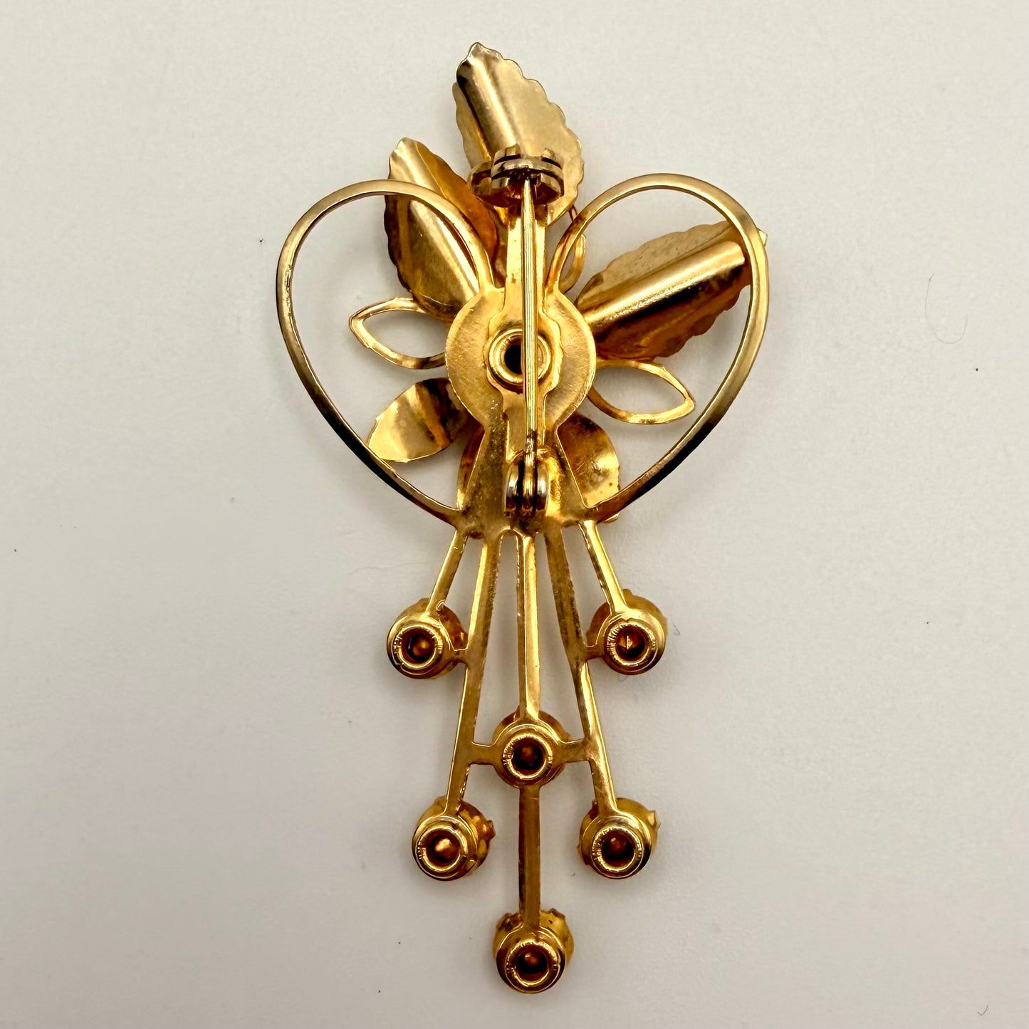 1960s Rhinestone Flower Brooch