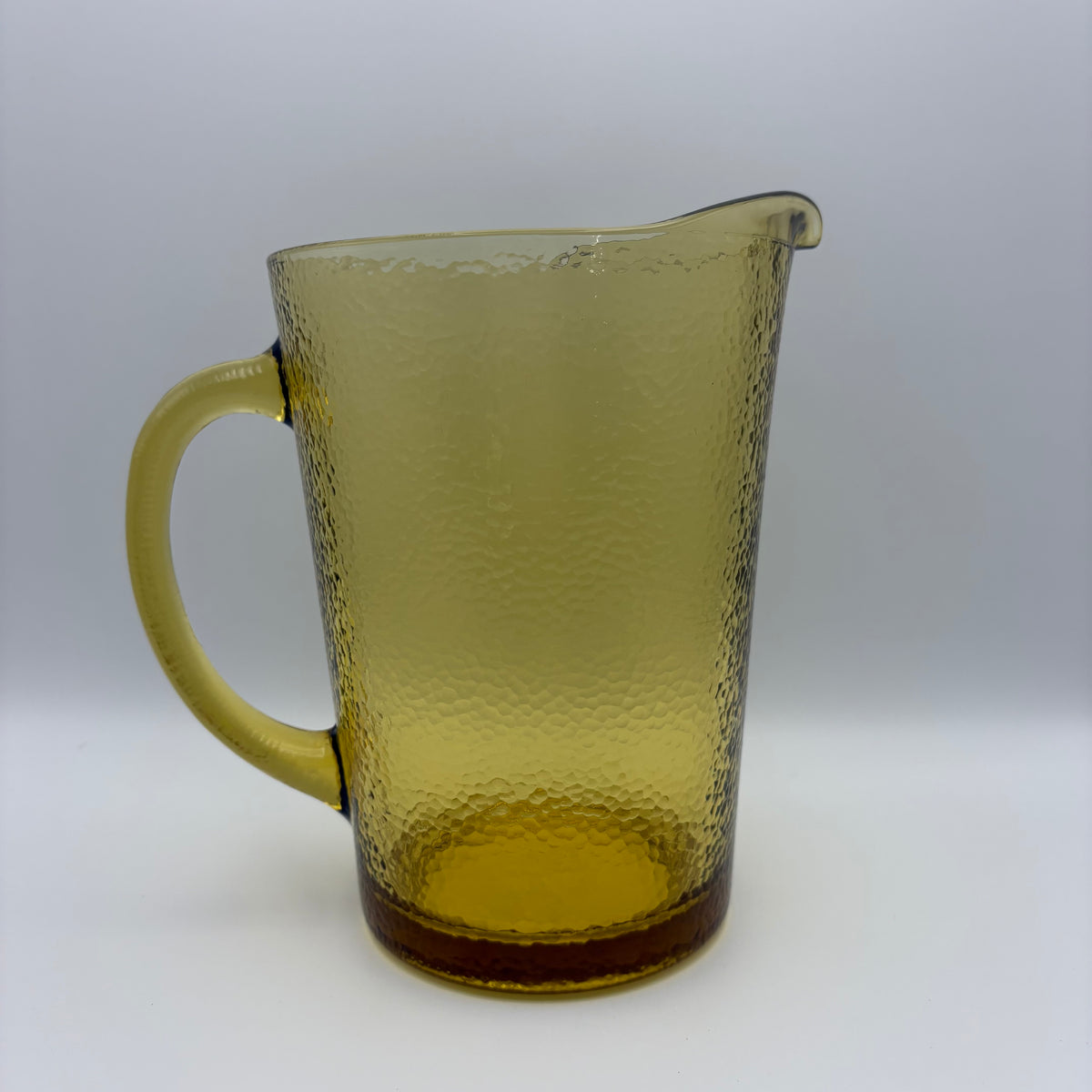 1970s Amber Textured Glass Pitcher