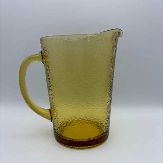 1970s Amber Textured Glass Pitcher