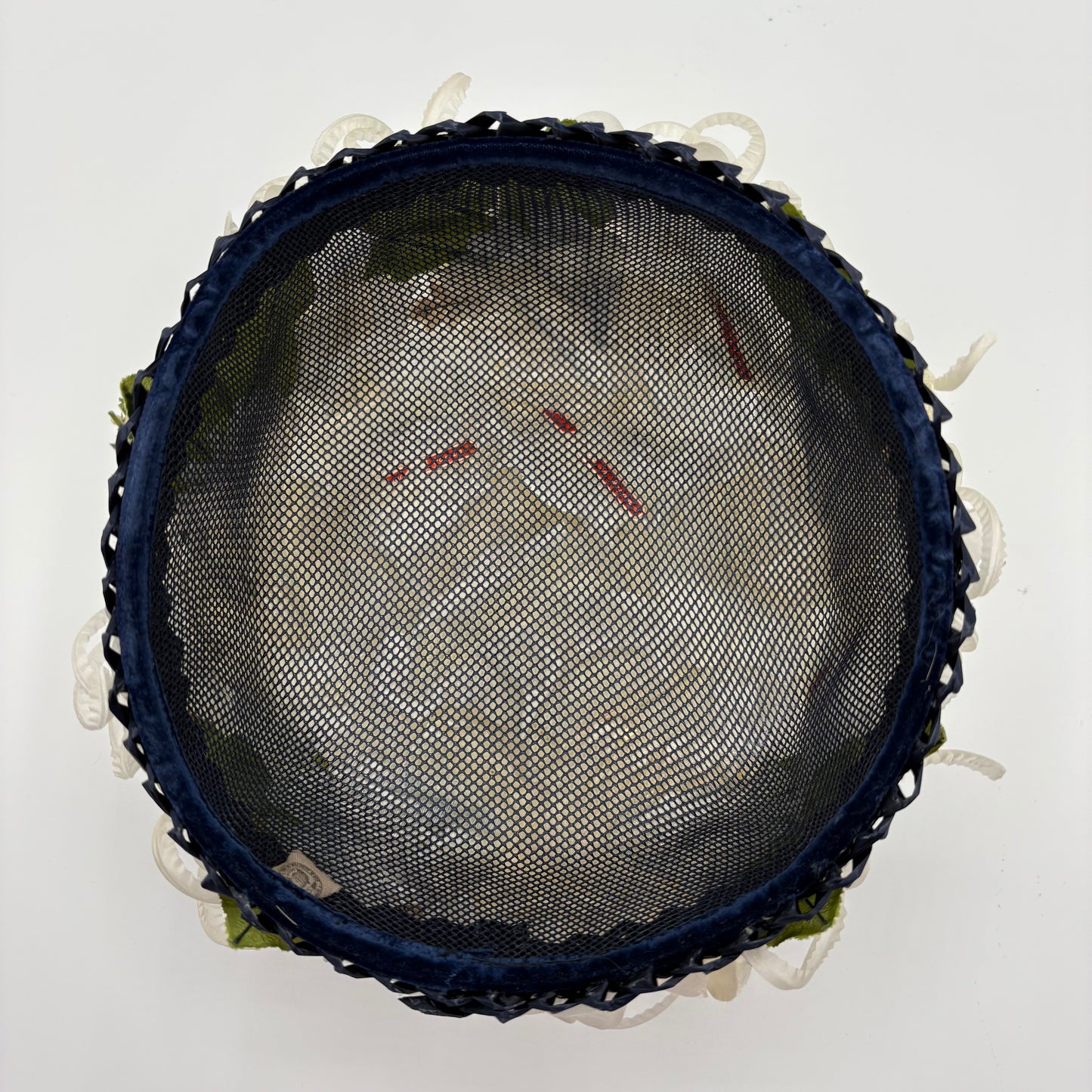 Late 50s/ Early 60s Flowered Straw Pillbox Hat