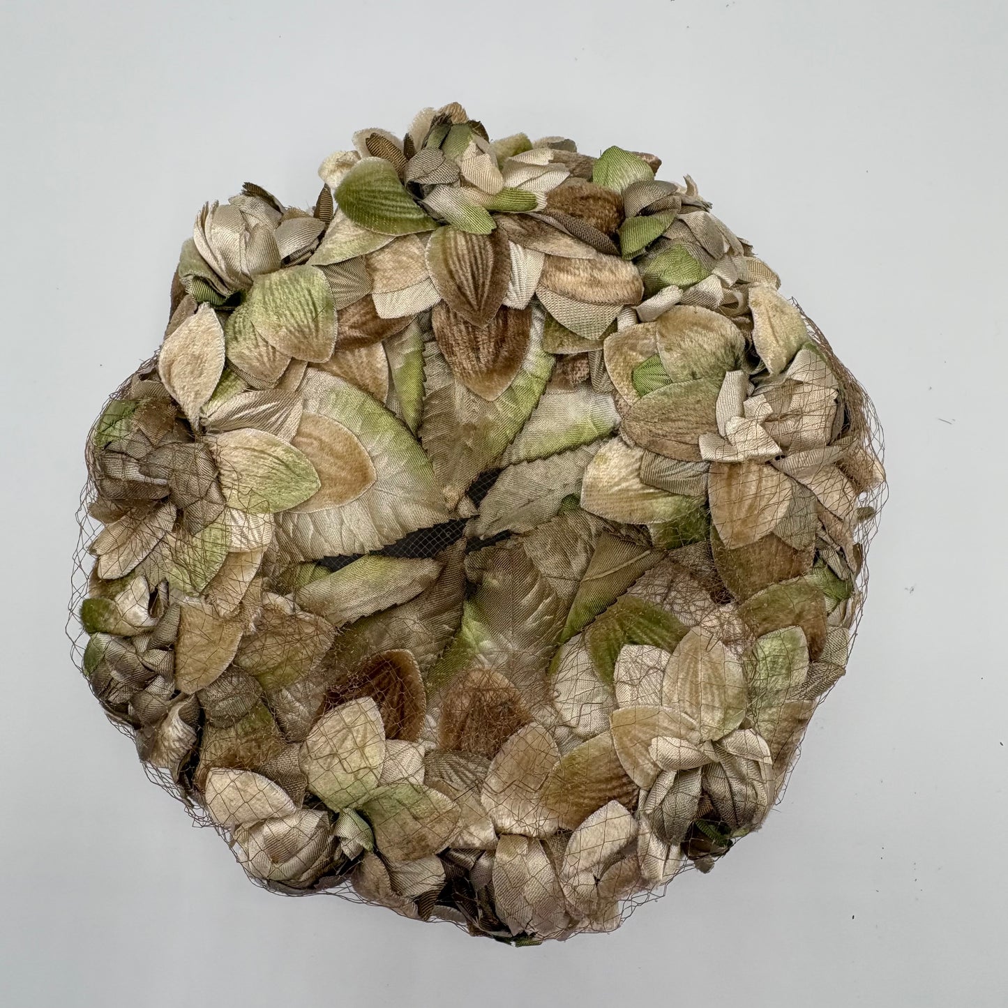 1950s Floral Veiled Half Hat (Juliet Cap)