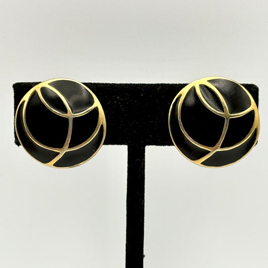 1980s Monet Enamel Clip Earrings
