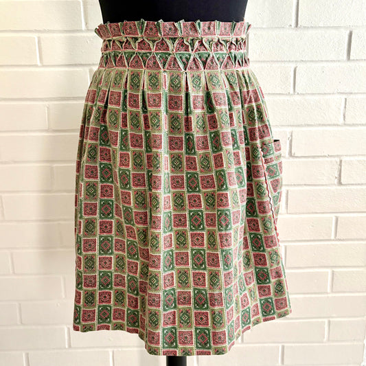 1950s Vintage Honeycomb Smocked Apron