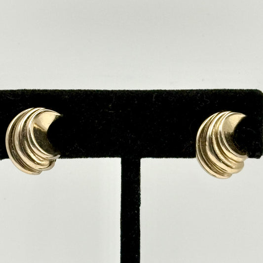 1960s Coro Gold-Tone Swirl Earrings