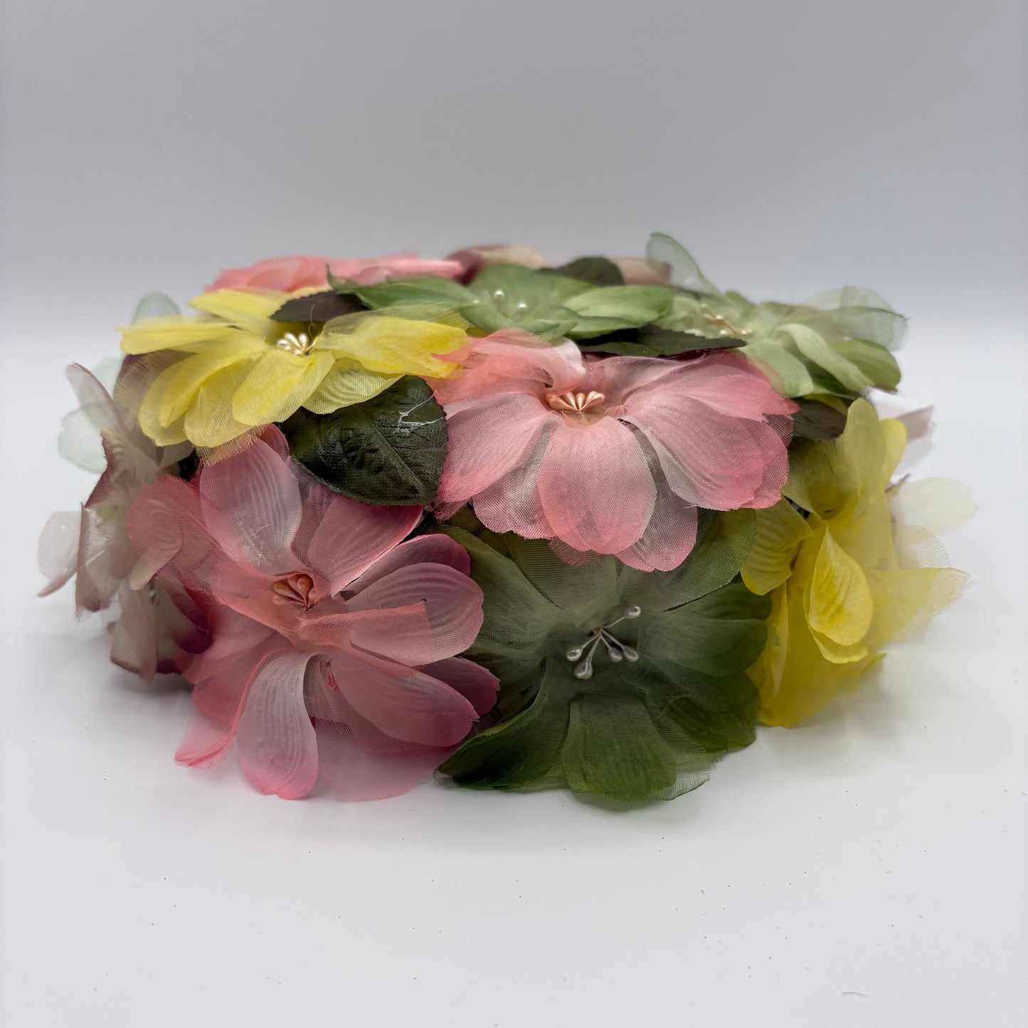 Late 50s/ Early 60s Flowered Pillbox Hat