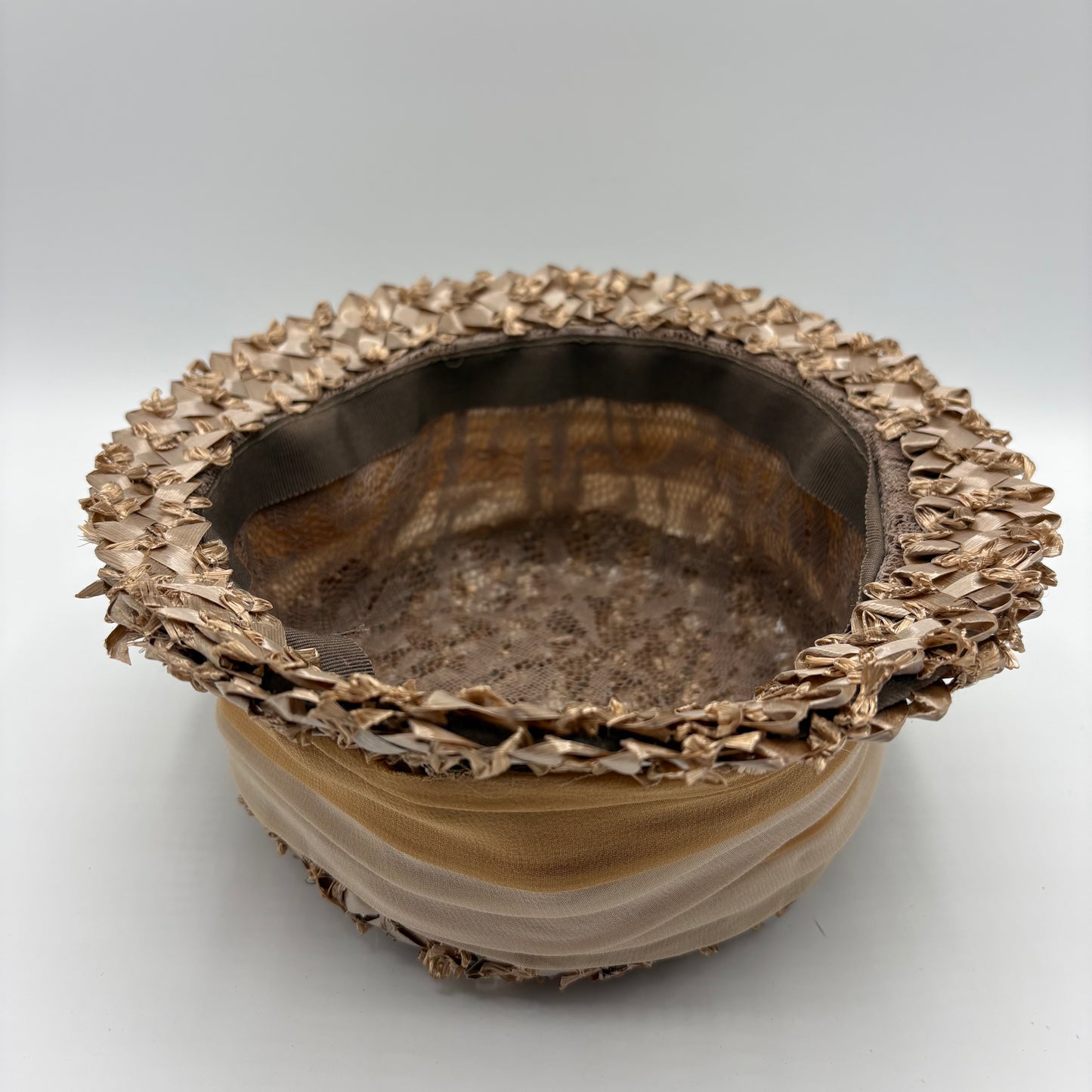 Late 50s/ Early 60s Short Brimmed Cloche Style Straw Hat