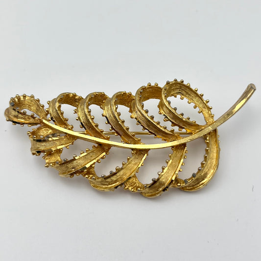 1960s BSK Leaf Brooch