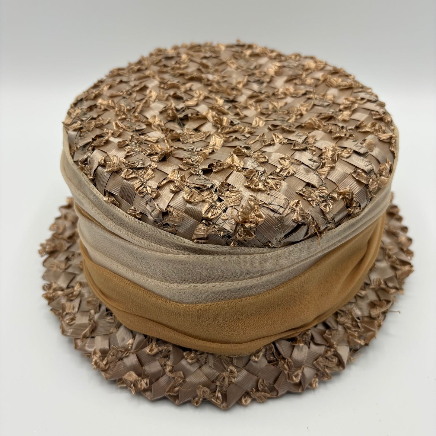 Late 50s/ Early 60s Short Brimmed Cloche Style Straw Hat