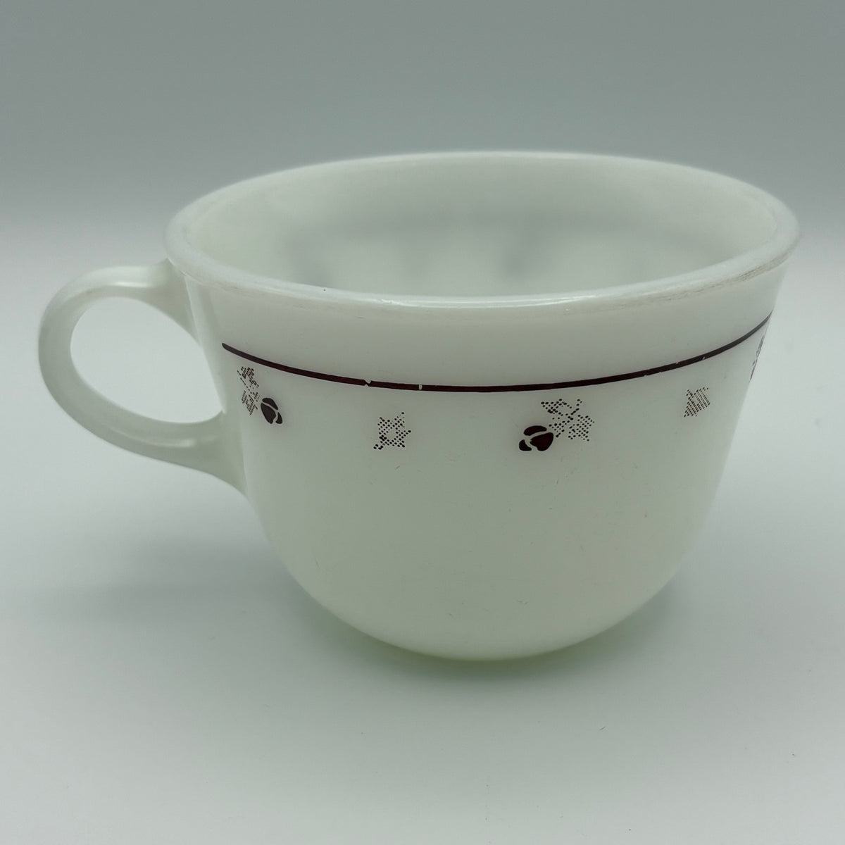 1970s Pyrex Burgundy Rose (Red Flower) Tea Cup