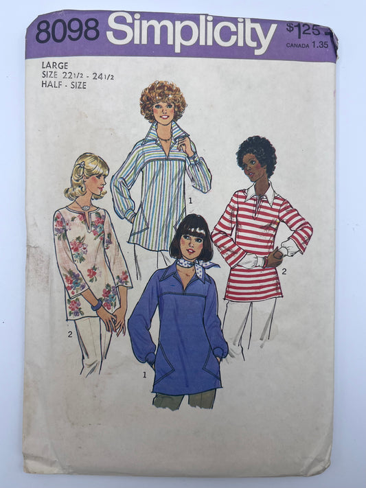 1977 Simplicity Pullover Pattern 8098