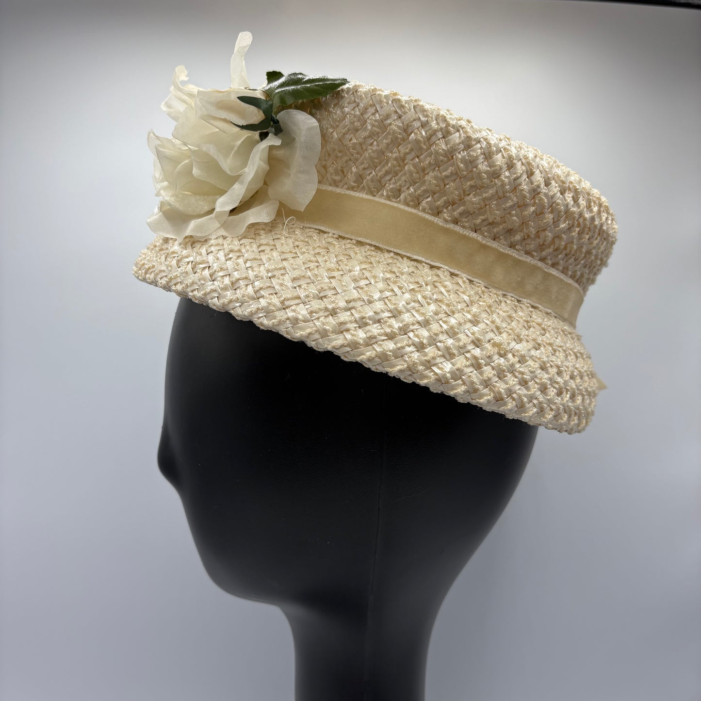1950s Straw Percher Hat