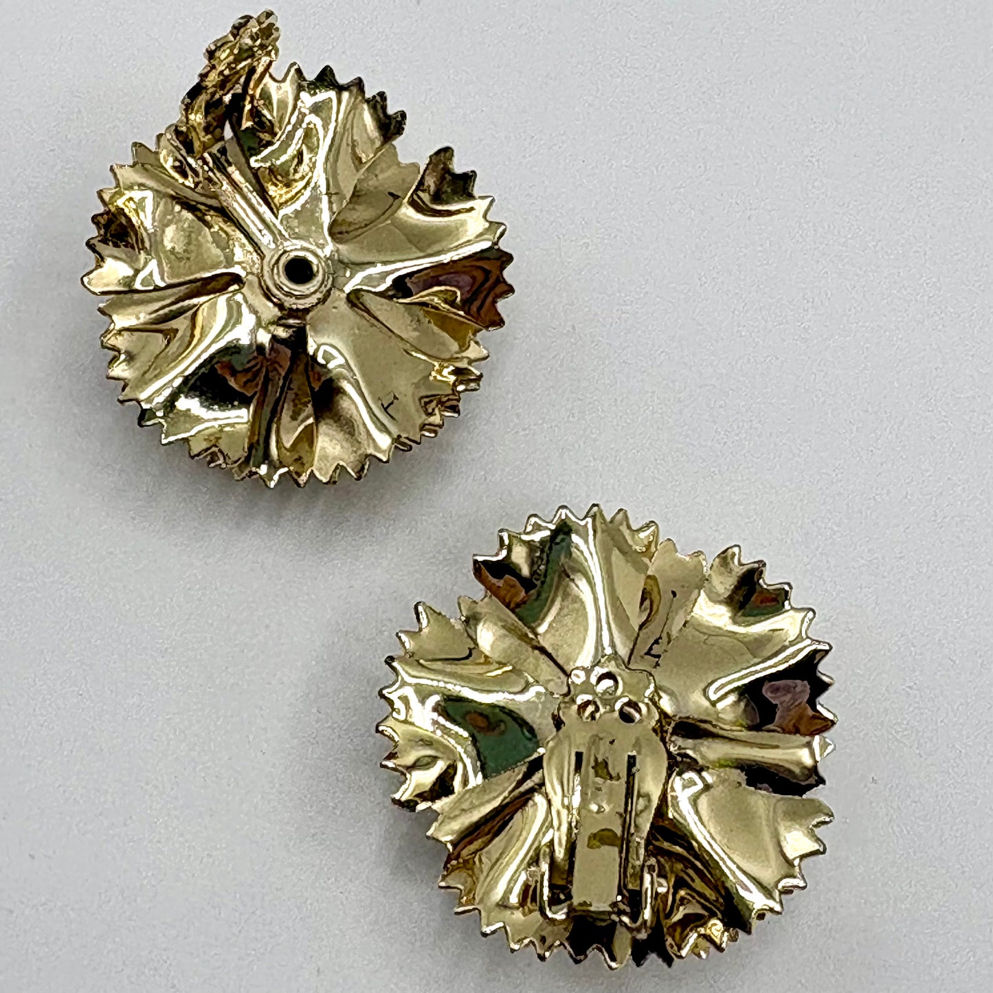 1960s Gold-Tone Flower Earrings
