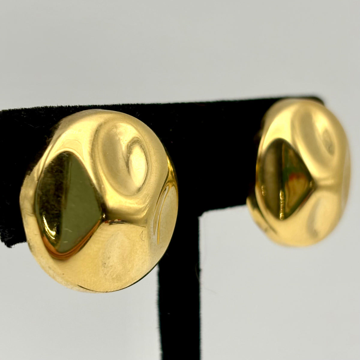 70s/80s Trifari Round Gold-Tone Clip Earrings