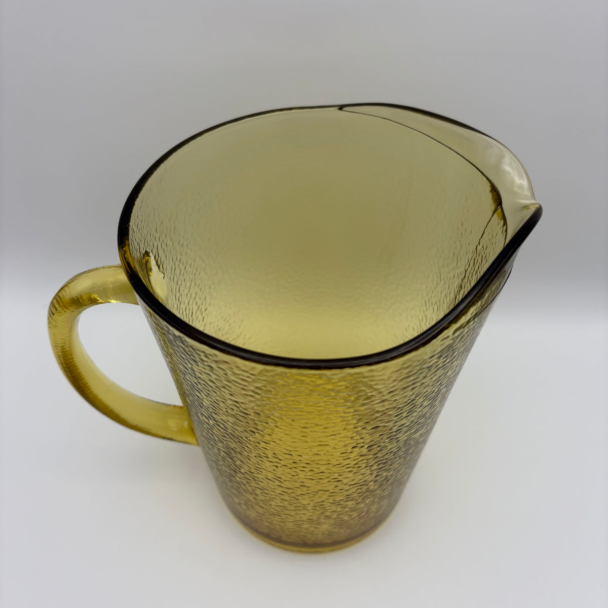 1970s Amber Textured Glass Pitcher